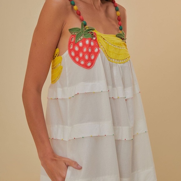 Farm Rio - Off-White Fruits Richelieu Sleeveless Maxi Dress - Picture 5 of 15